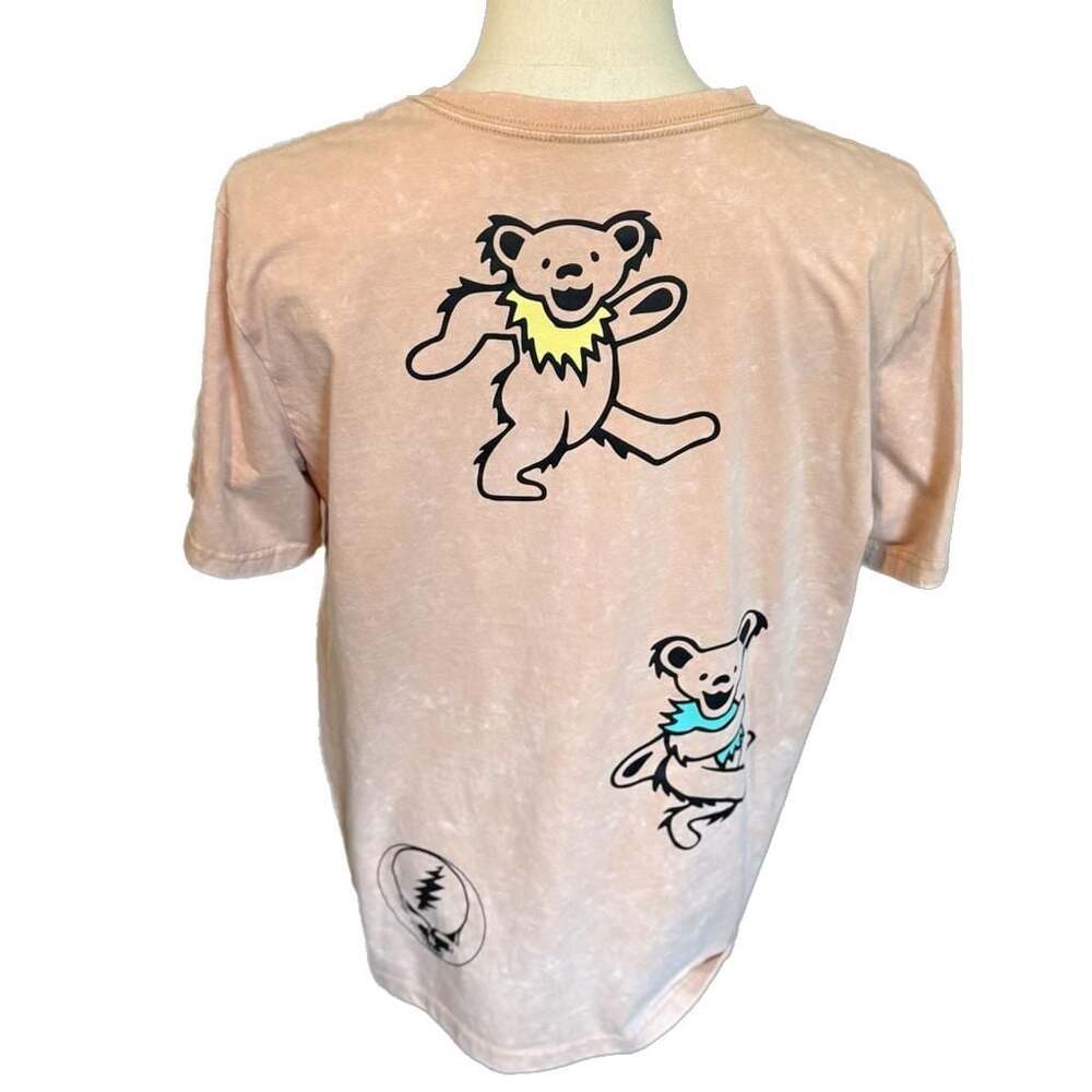 Grateful Dead Dancing Bears Embroidered Acid Wash T-Shirt XL